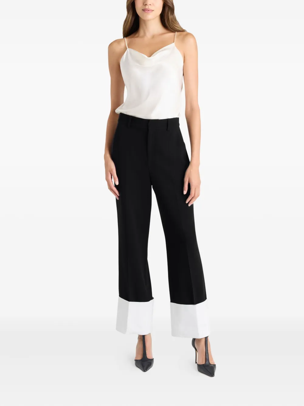 Cinq A Sept Maesa broek met colourblocking - Zwart