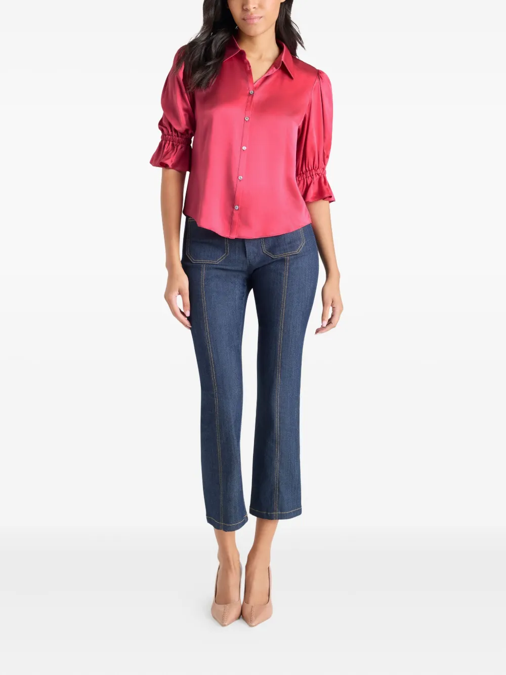 Cinq A Sept Fiona top met ruches - Roze