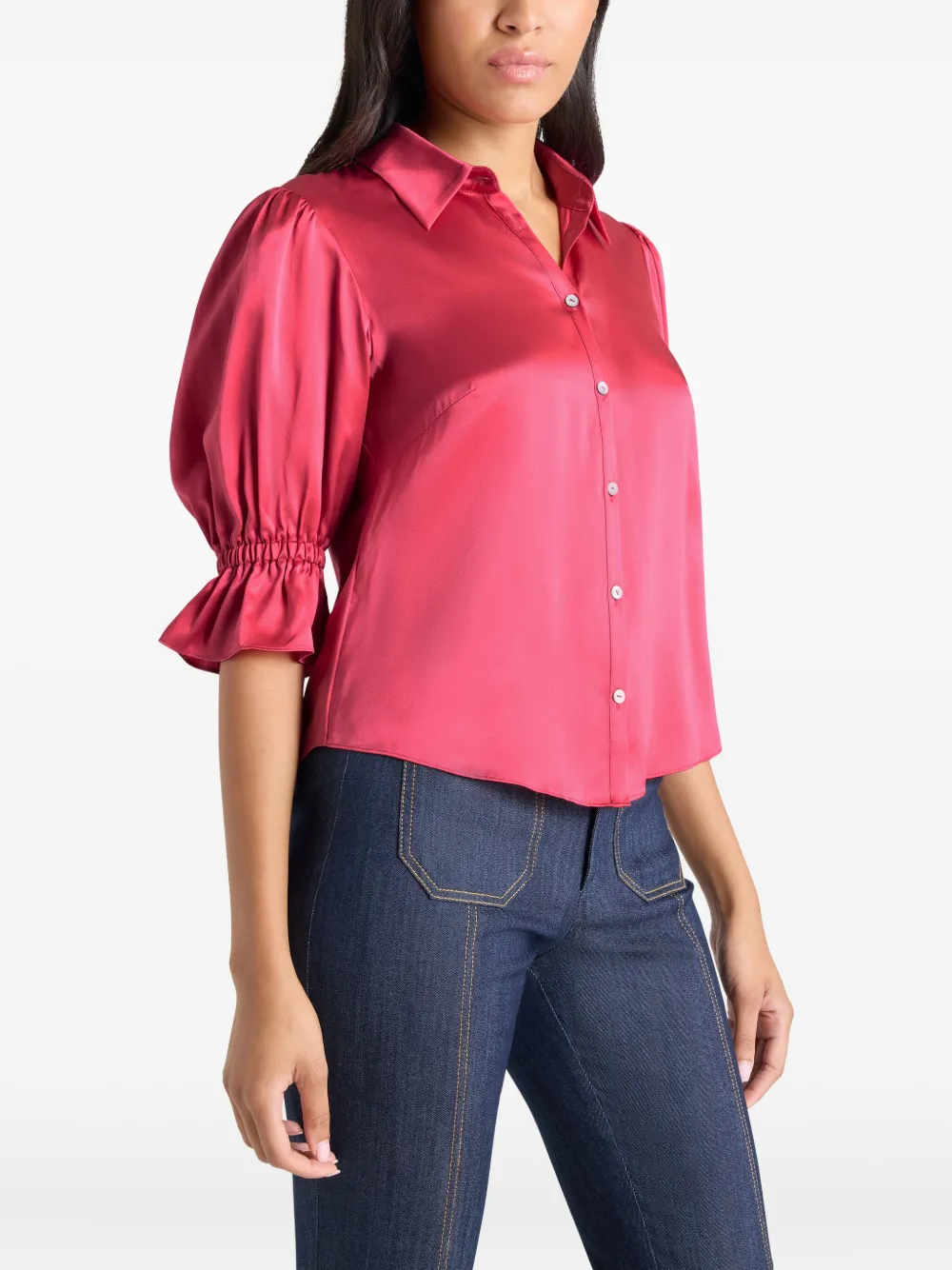 Cinq A Sept Fiona Ruffled Top | Pink | FARFETCH CA