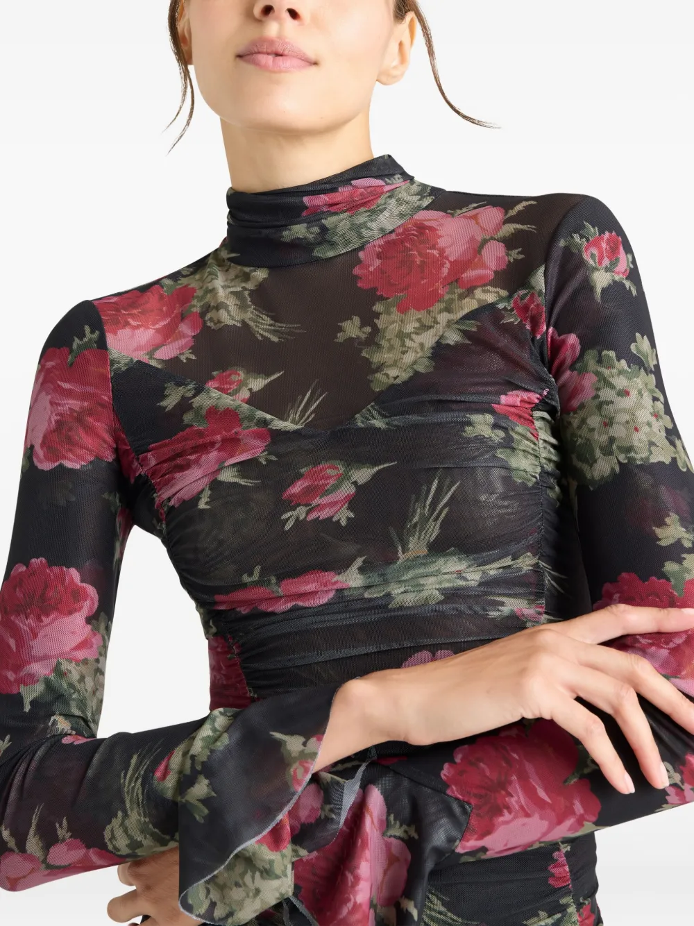 Cinq A Sept Lucy top met barokprint Zwart