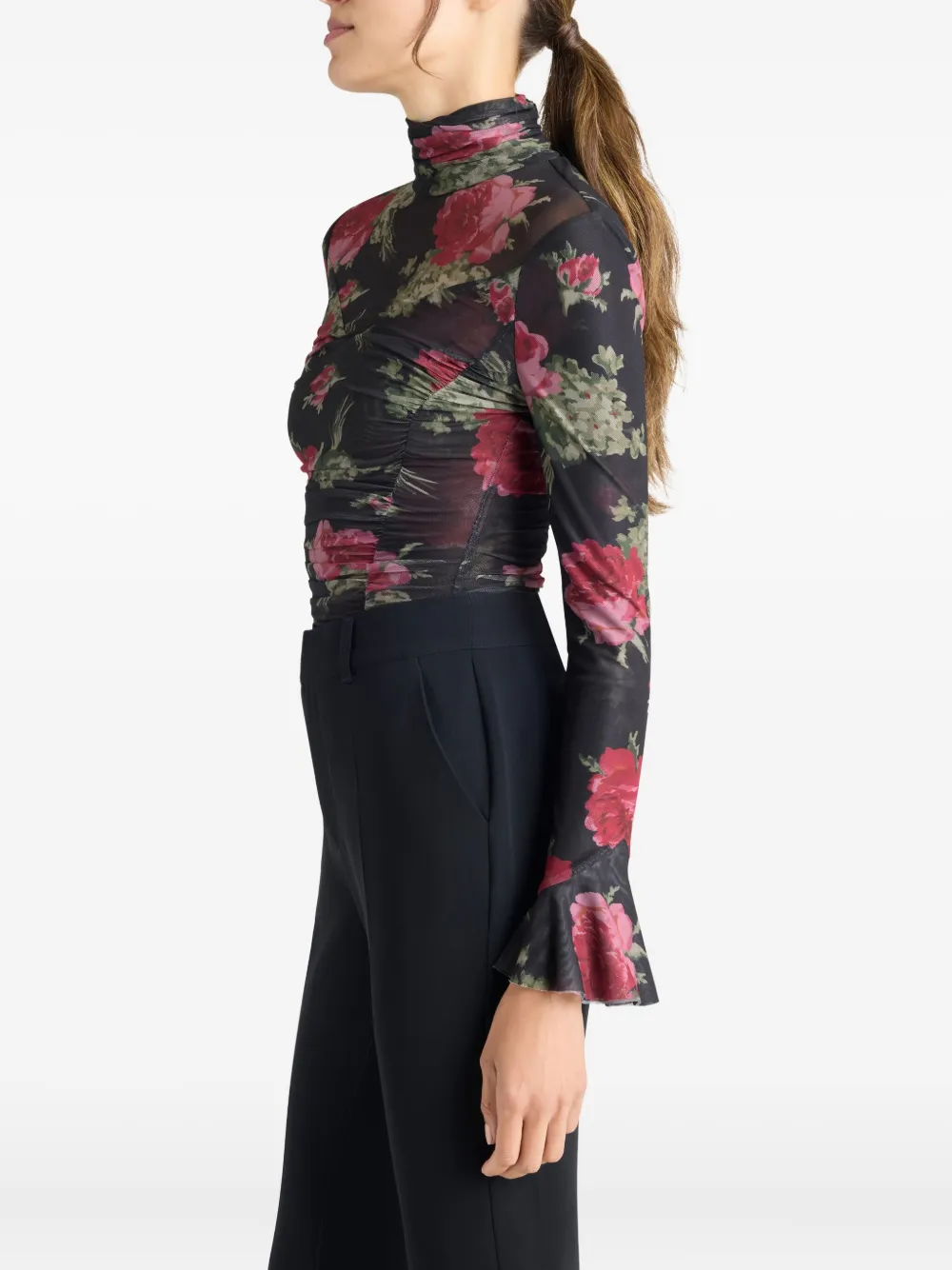 Cinq A Sept Lucy top met barokprint Zwart