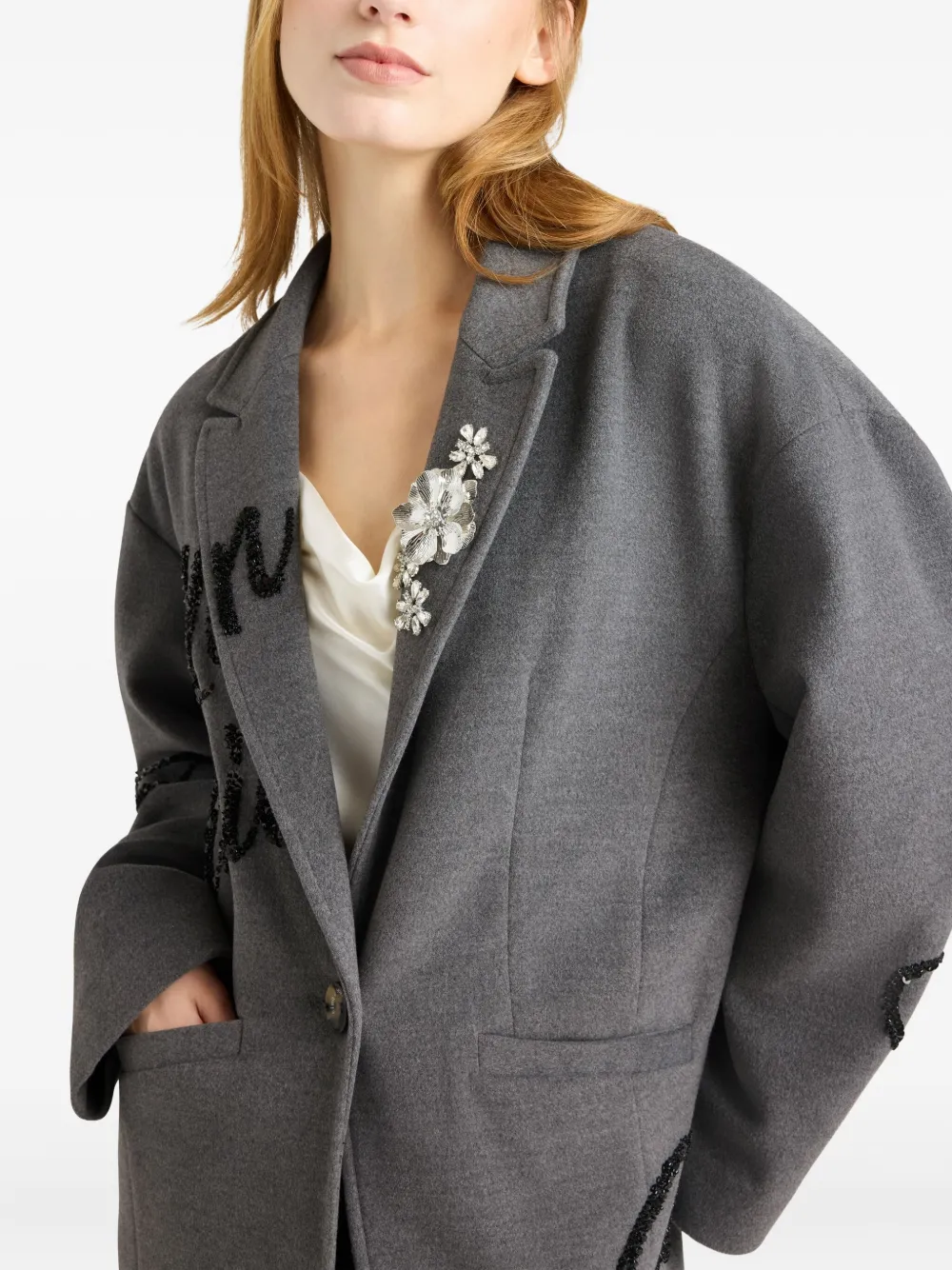 Cinq À Sept Loveletter Gravis Coat In Gray