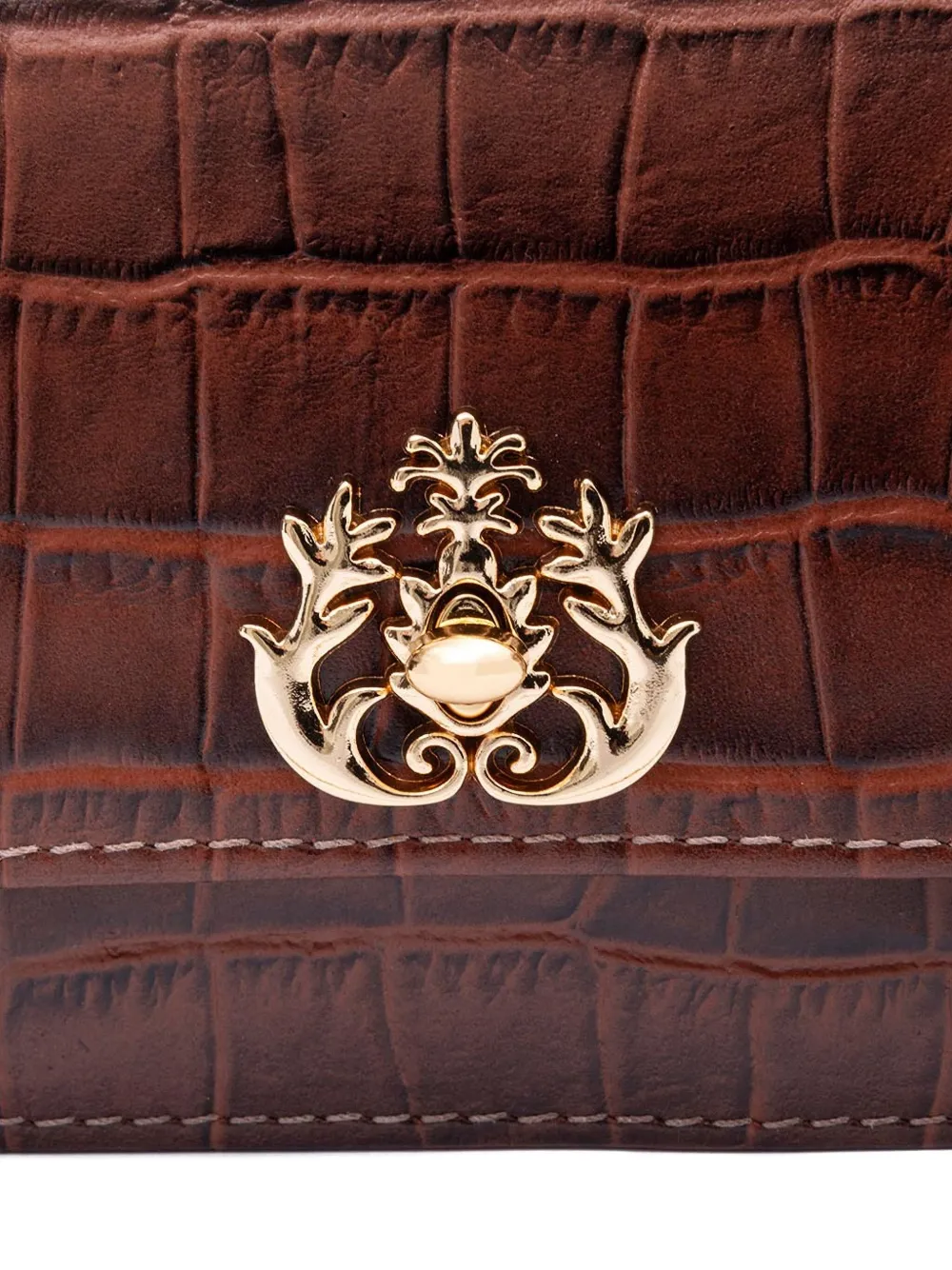 &isla Croc-embossed Chain Shoulder Bag In Brown