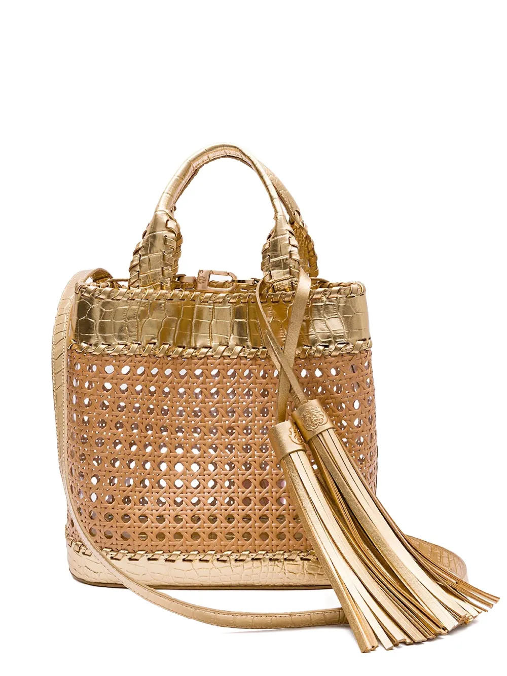 &isla Medium Tassels Tote Bag In Brown