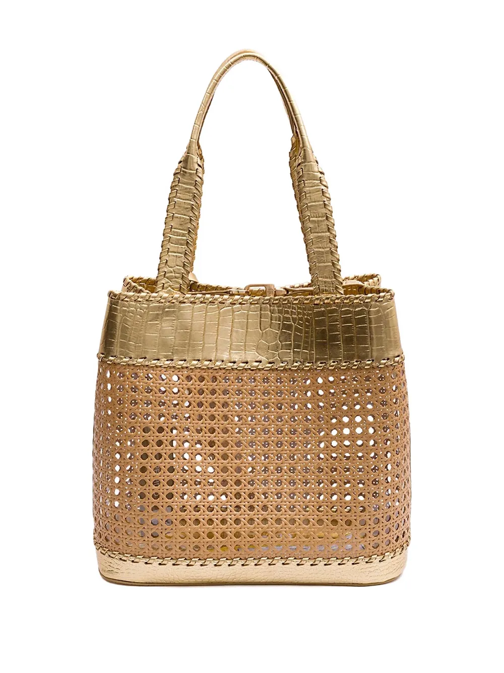Isla Sextavada woven tassel shoulder bag - Beige