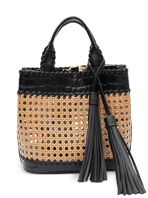 Isla medium woven tassel tote bag