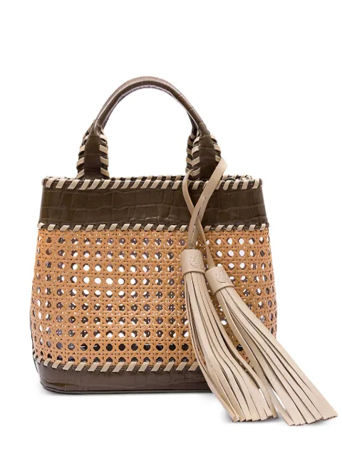 Isla Medium Sextava woven tassel tote bag