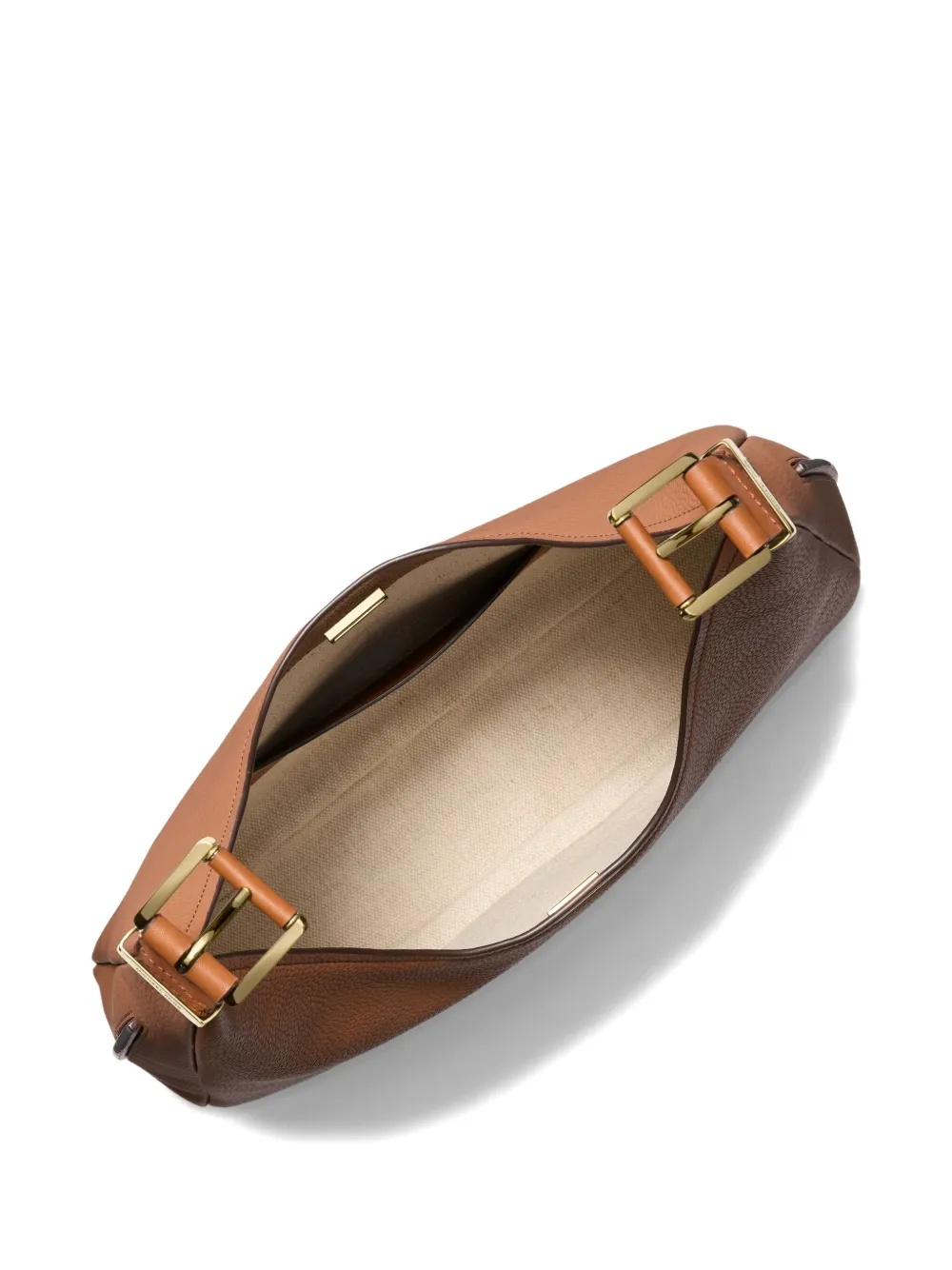 Michael Michael Kors Nolita Large Brown Shoulder Bag With Logo Lettering On The Front In Leather Woman In Brown