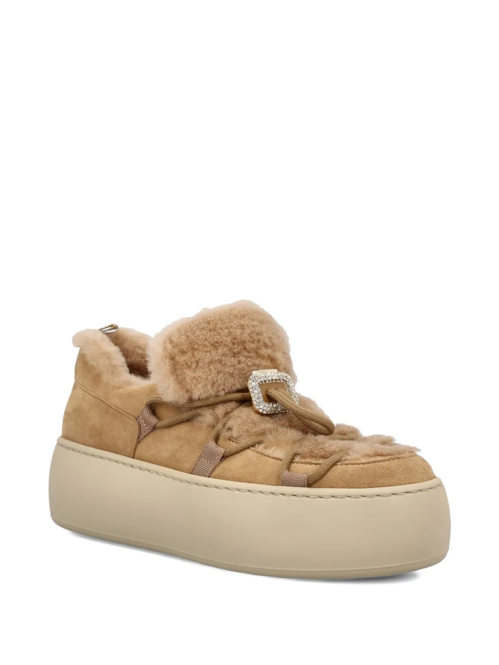 Roger Vivier baskets en cuir à détails en peau lainée | baskets basses | Image 2