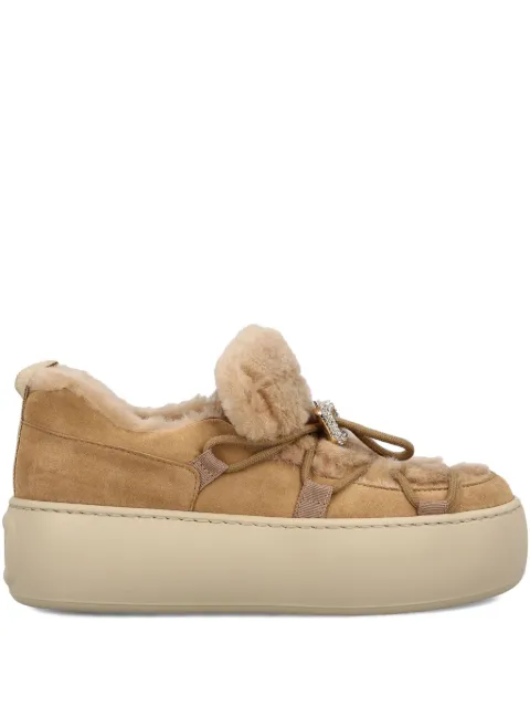 Roger Vivier shearling-detail leather sneakers