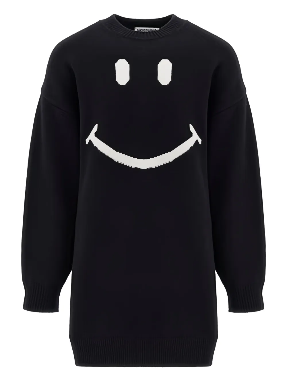 Moschino Kids smile-print intarsia dress - Nero