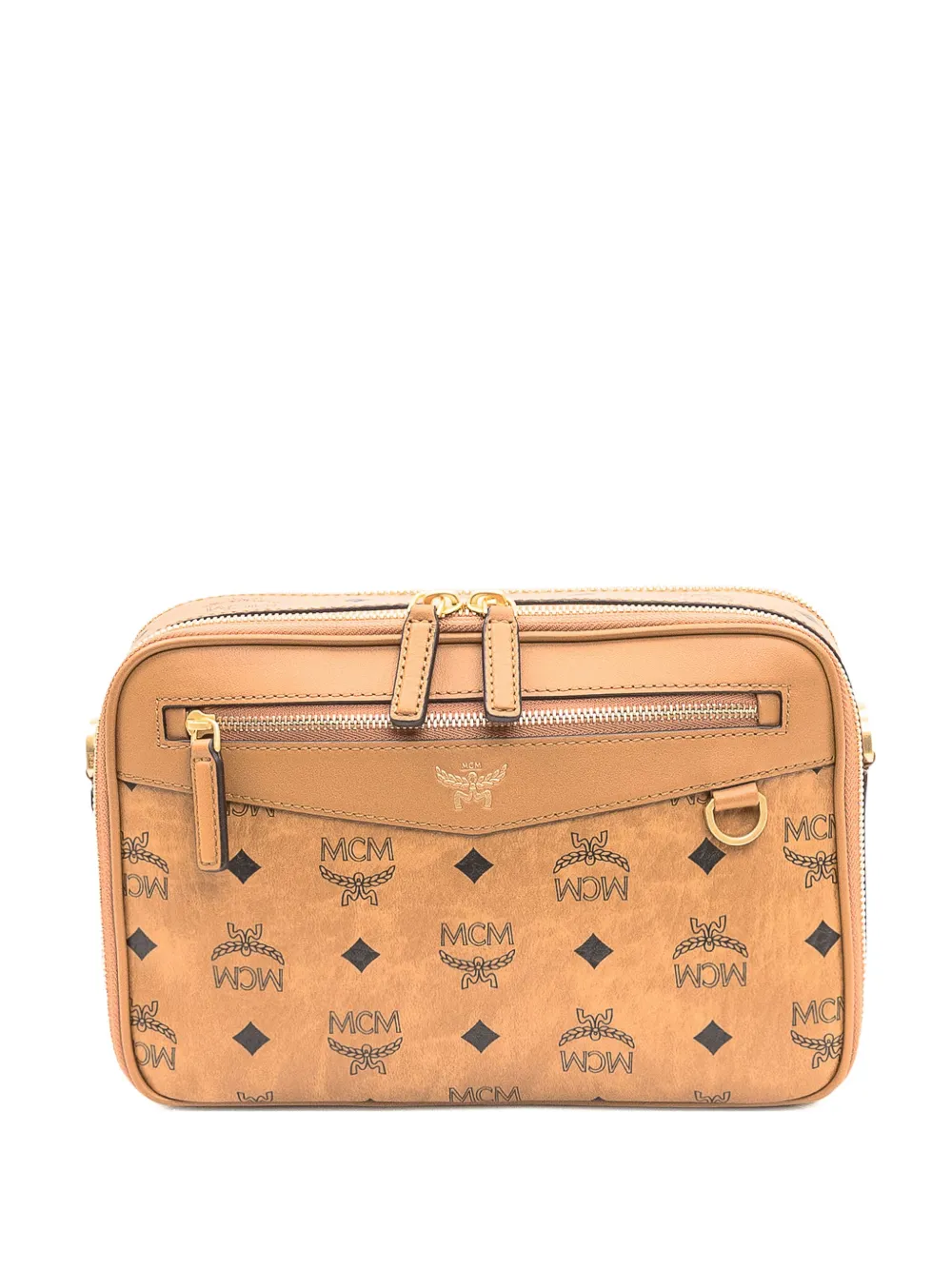 Mcm Small Diamond Visetos-monogram Crossbody Bag In Neutral