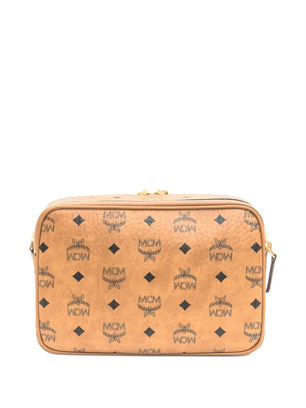 Mcm Small Diamond Visetos-monogram Crossbody Bag In Neutral