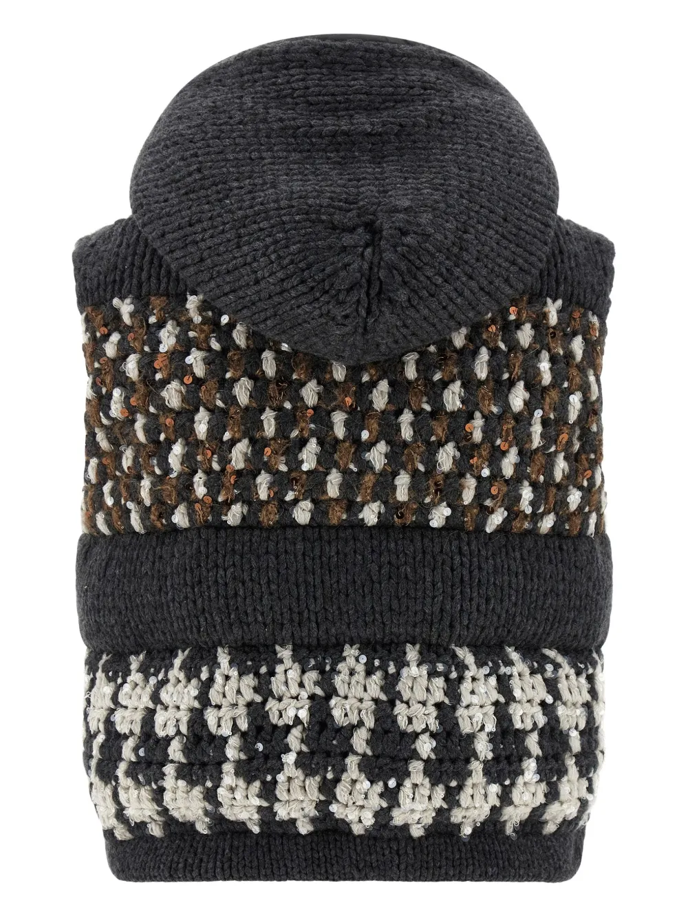 Brunello Cucinelli Sequin Hooded Opera Vest In Black