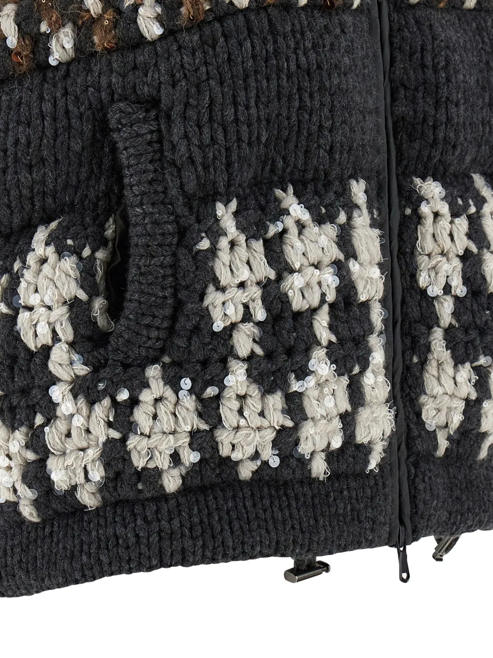 Brunello Cucinelli Sequin Hooded Opera Vest In Black
