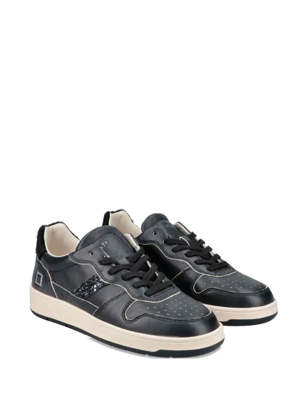 D.A.T.E. Court 2.0 glitter panel trainers - Zwart