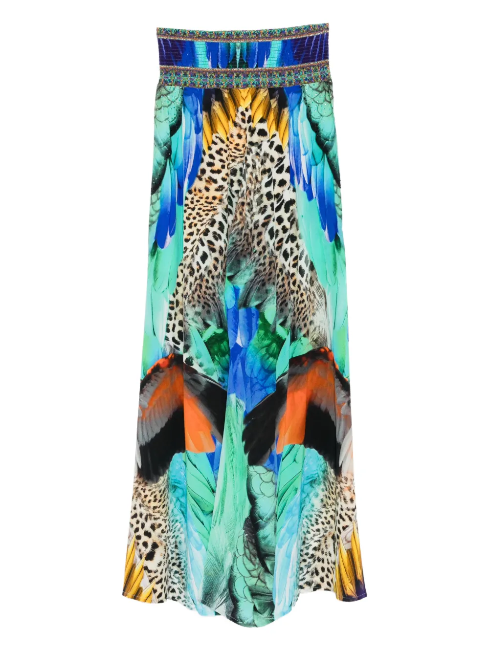 Camilla graphic-pritn trousers - Blauw