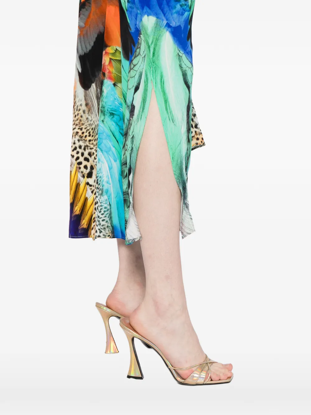 Camilla Midi-jurk met grafische print Groen