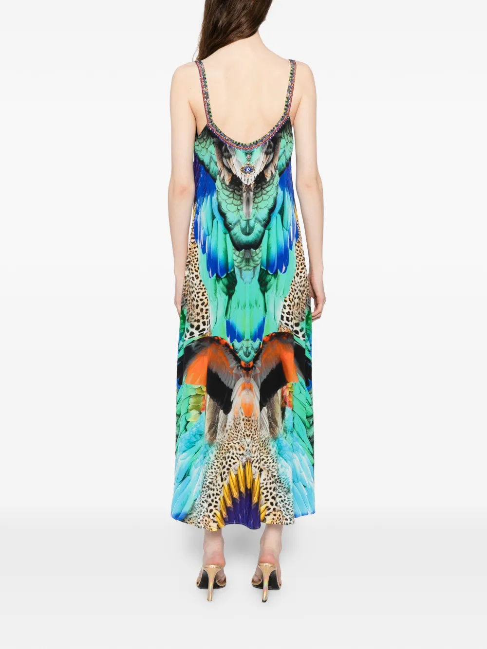 Camilla Midi-jurk met grafische print Groen