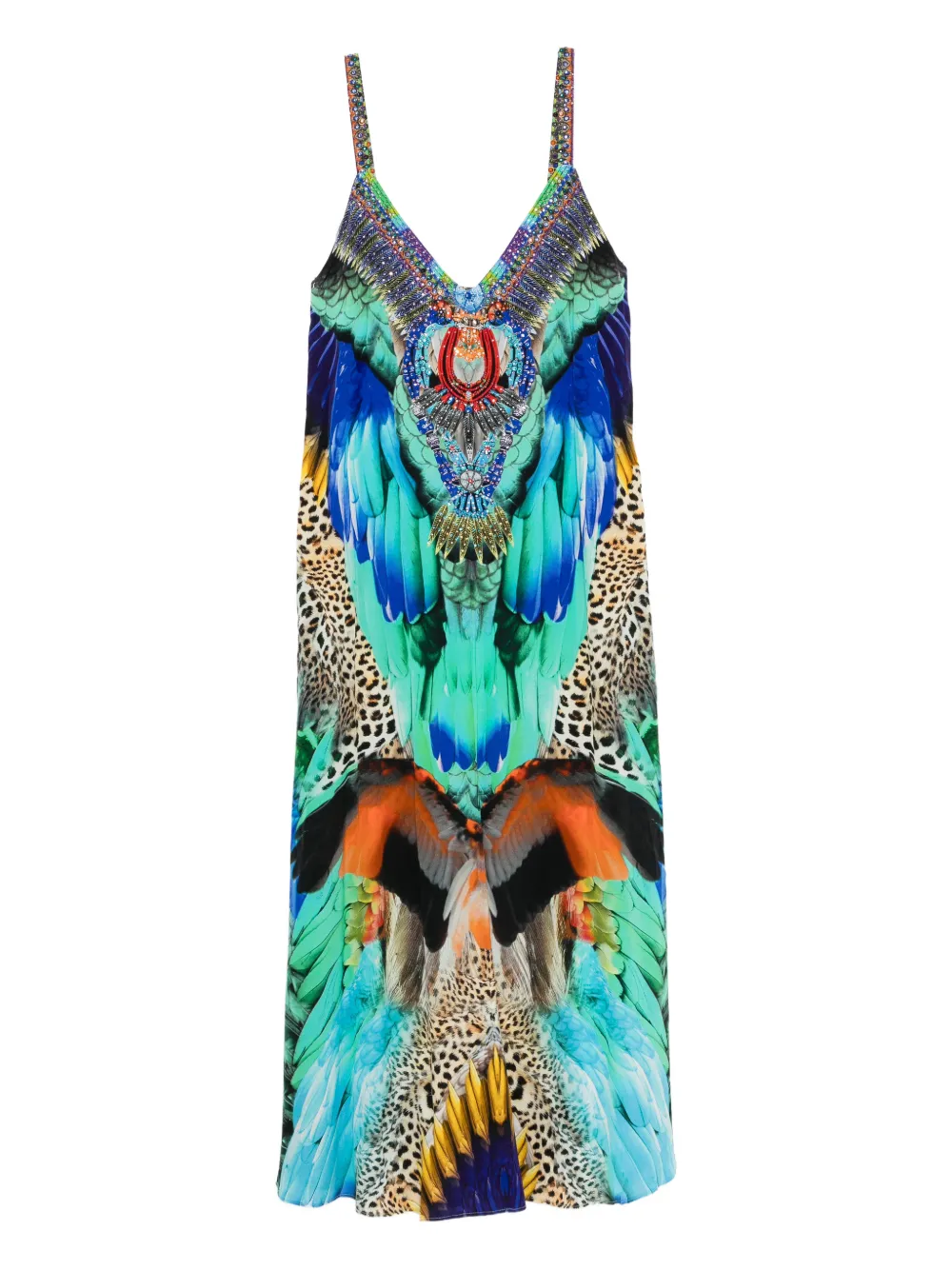 Camilla graphic-print midi dress - Verde