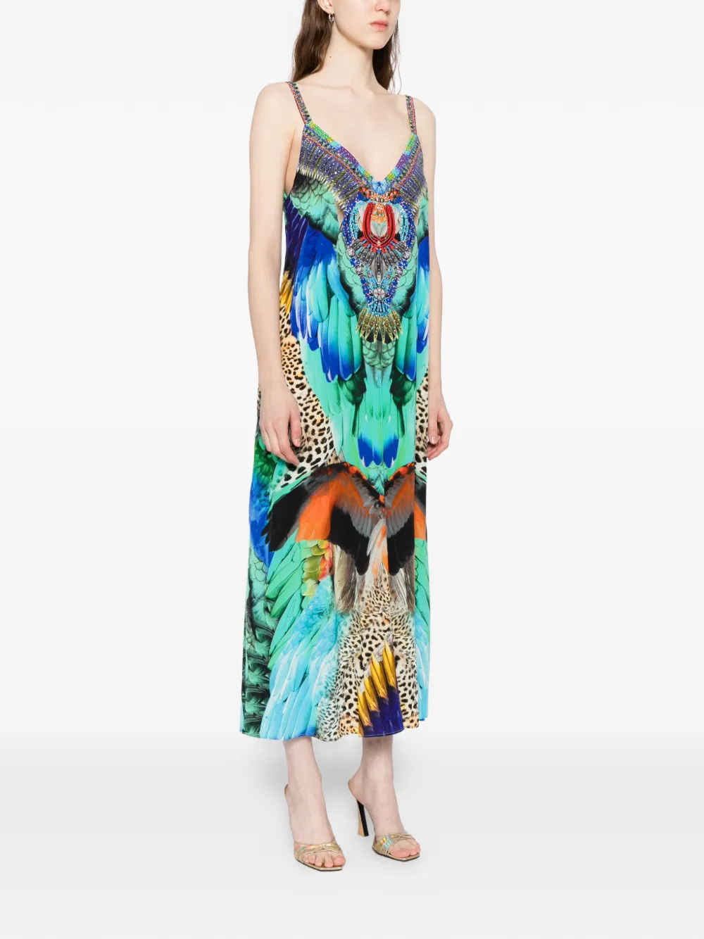 Graphic-Print Midi Dress