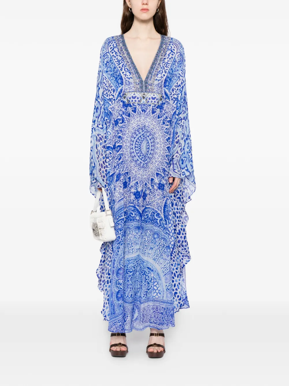 Camilla graphic-print maxi dress - Blauw