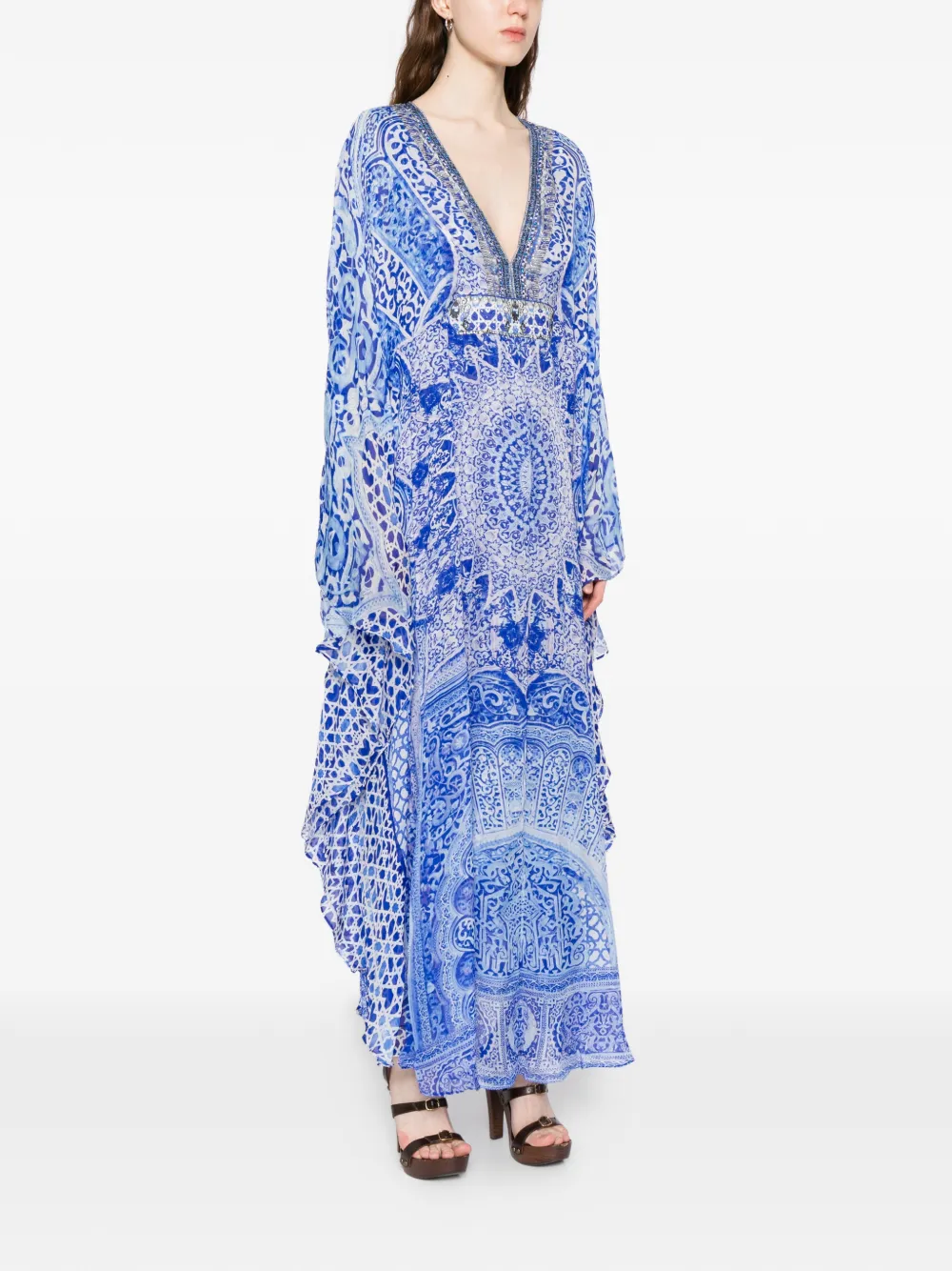 Camilla Maxi-jurk met print Blauw