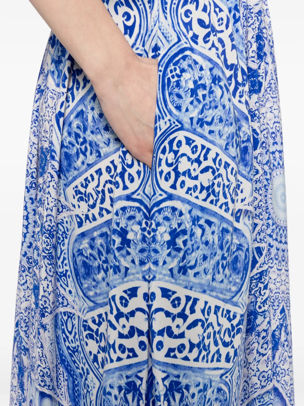 Camilla Jurk met ruche afwerking Blauw