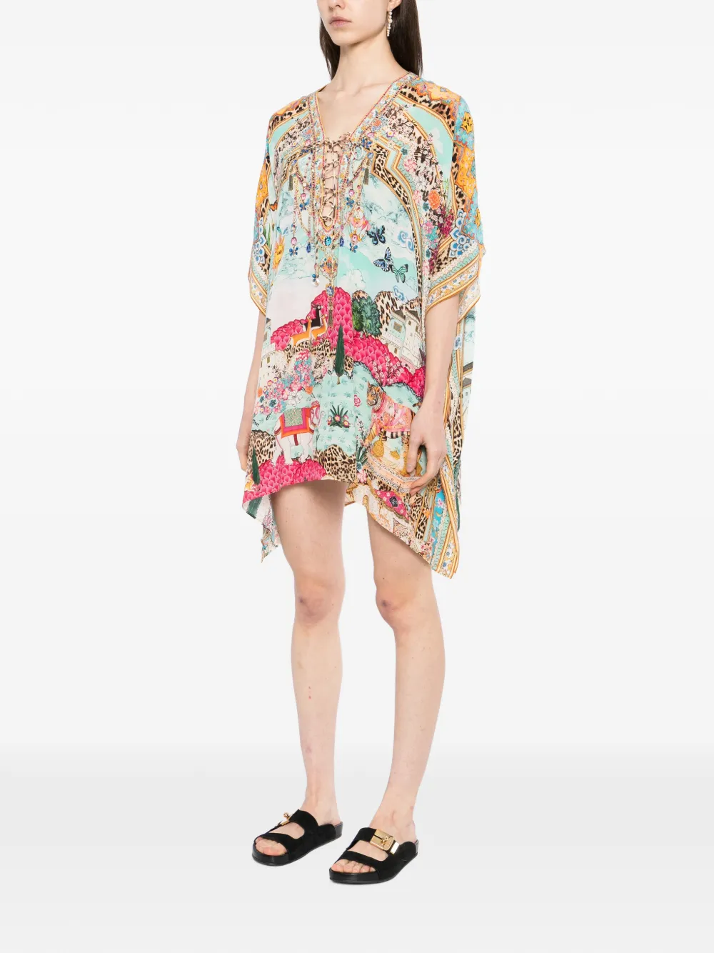  Camilla Miniature Moments Lace-up Kaftan - Neutrals 