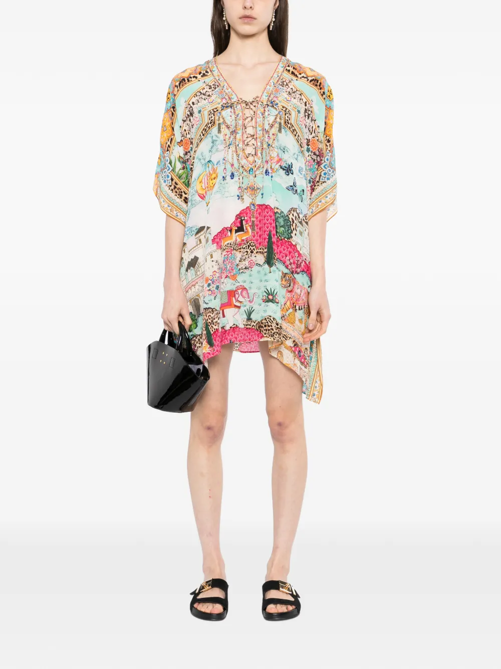 Camilla Miniature Moments Lace-up Kaftan - Neutrals 