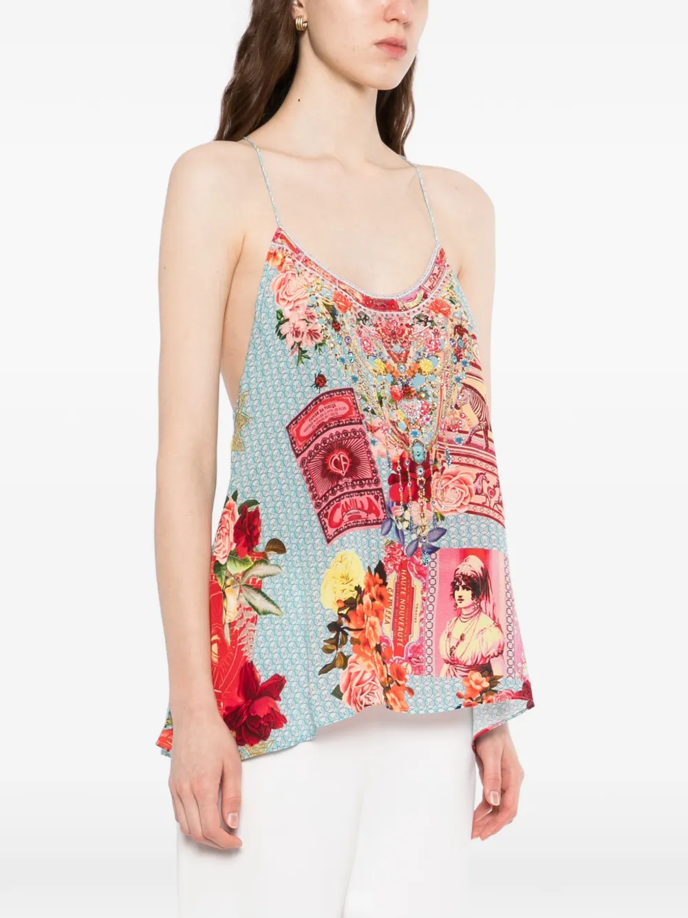  Camilla Papers And Curious Capers T-back Shoestring Top - Blue 