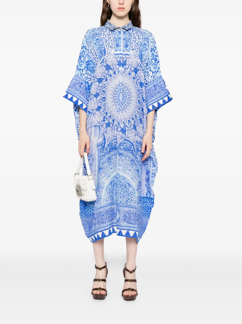 Camilla graphic-print dress - Blauw
