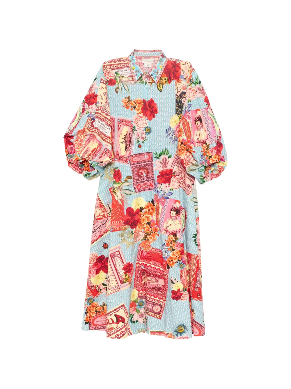 Camilla Paper & Curious Capers midi dress - Blu