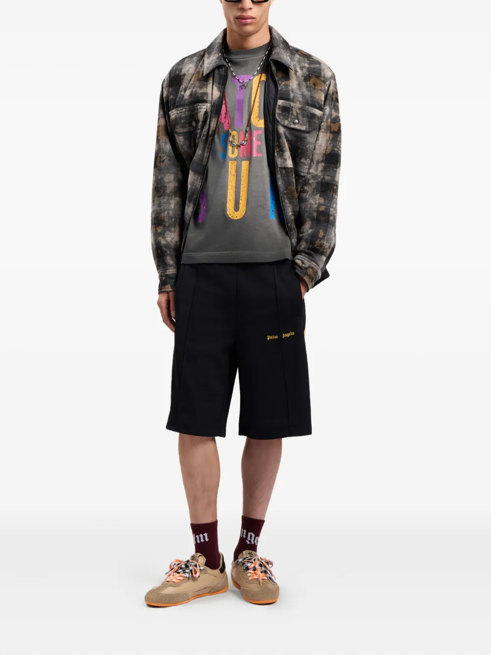 Palm Angels graphic-print cotton T-shirt - Grijs
