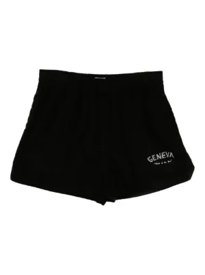 パンツ BODE NY ボーディー コットンロゴショートパンツ ブラック S/M