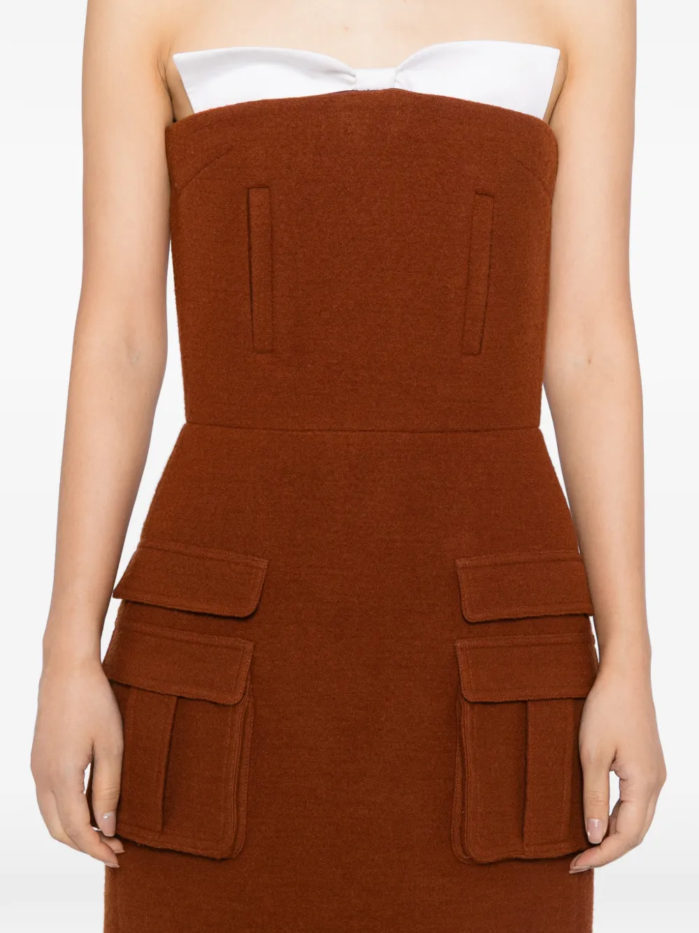 SHUSHU TONG Strapless jurk Oranje