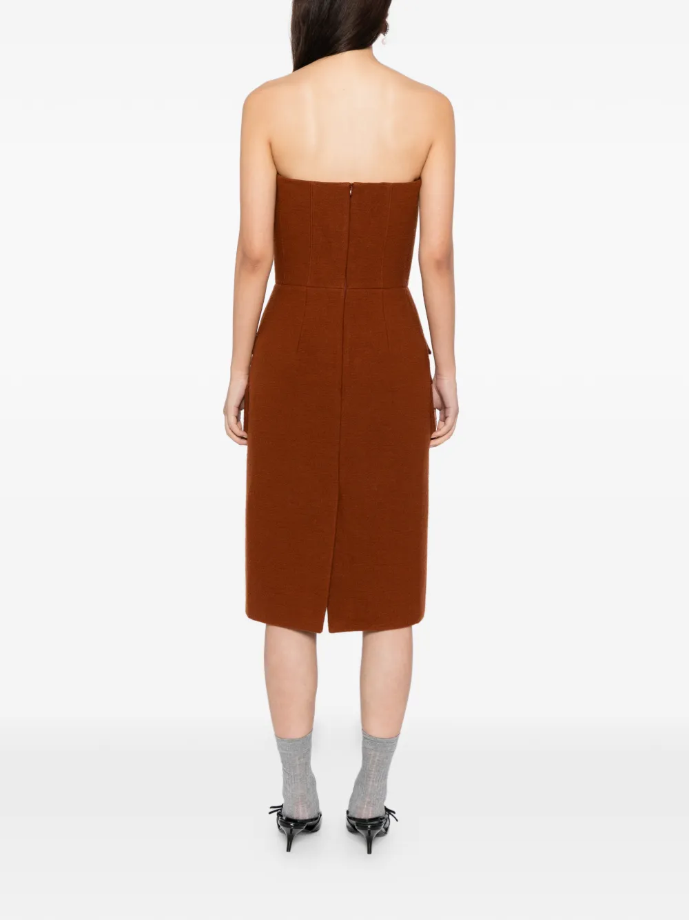 SHUSHU TONG Strapless jurk Oranje