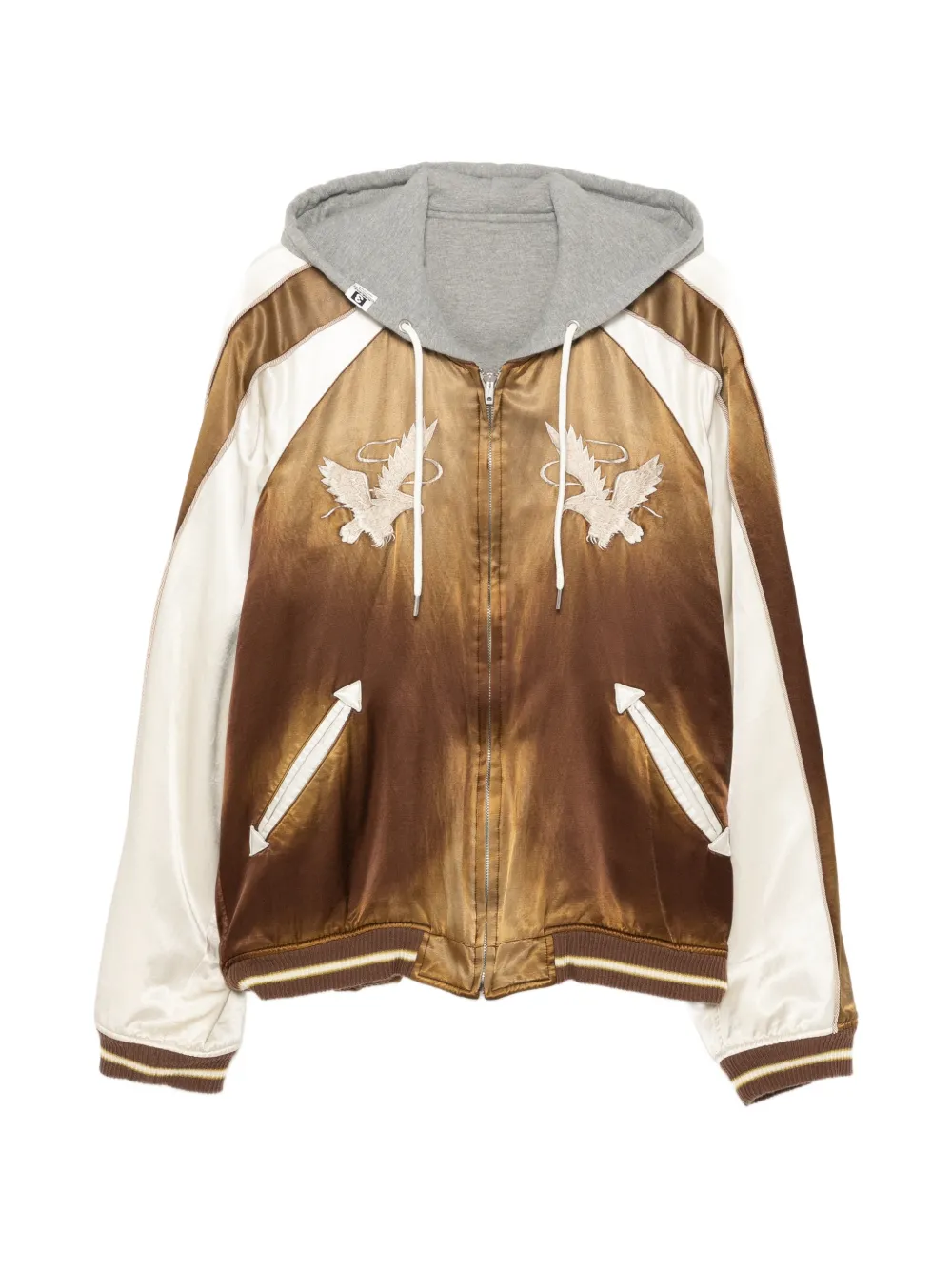 Maison MIHARA YASUHIRO embroidered souvenir jacket - Grigio