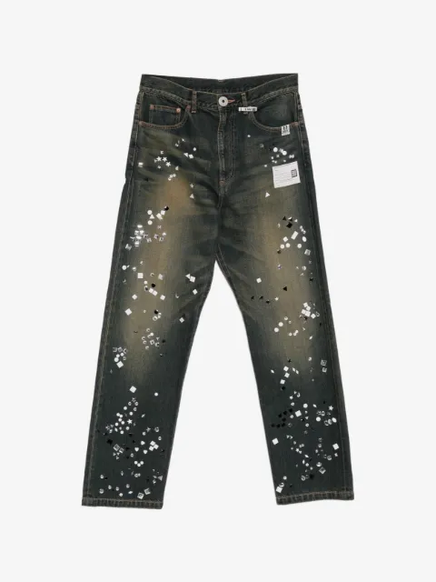 Maison MIHARA YASUHIRO jean à ornements en cristal