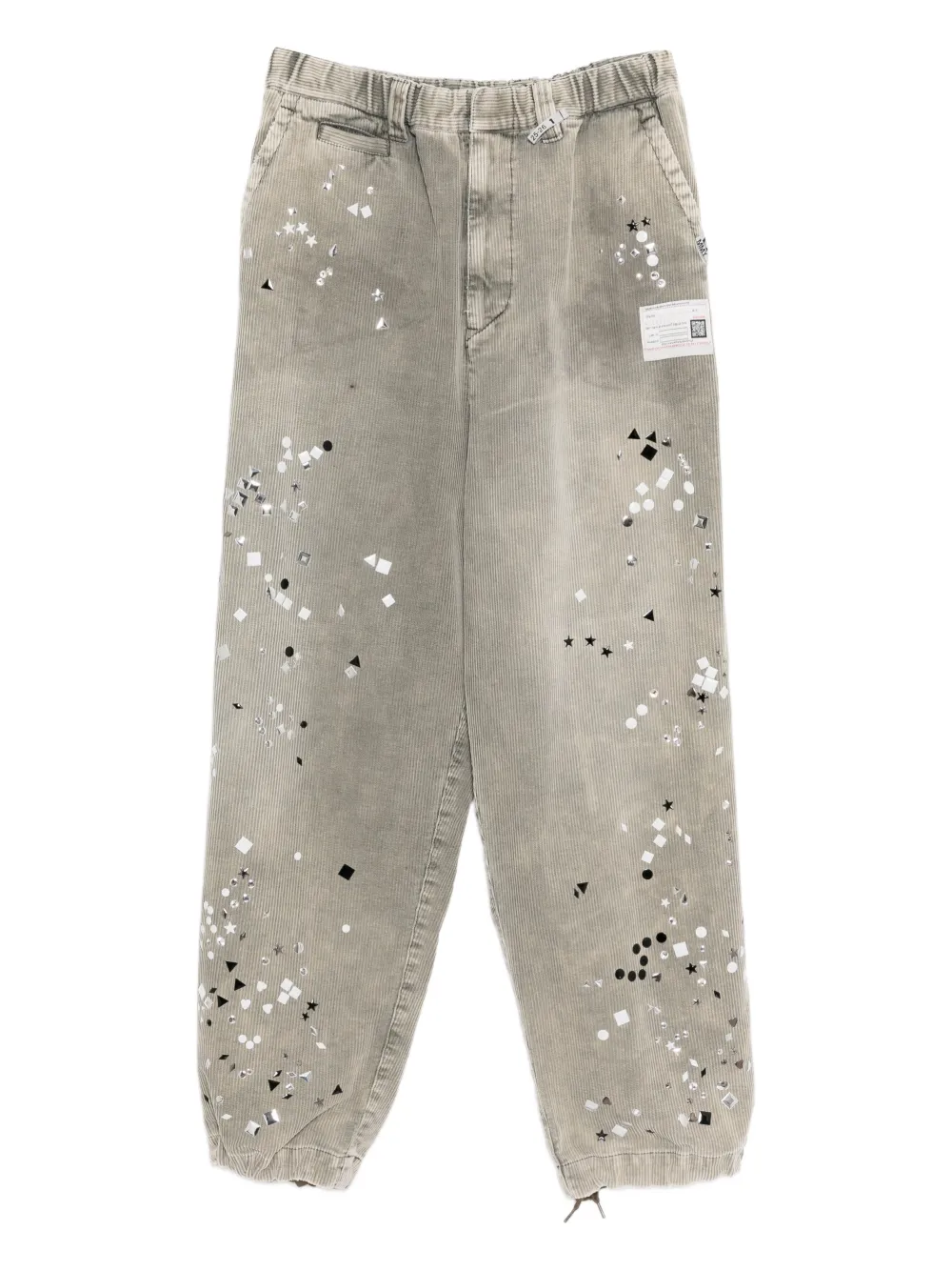 Maison MIHARA YASUHIRO Pantaloni a coste con decorazione - Grigio