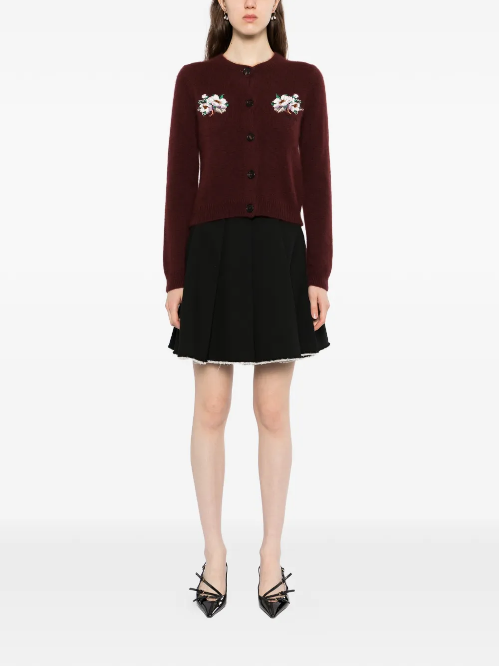 Shushu/tong Bead-embellished Cardigan - Red 
