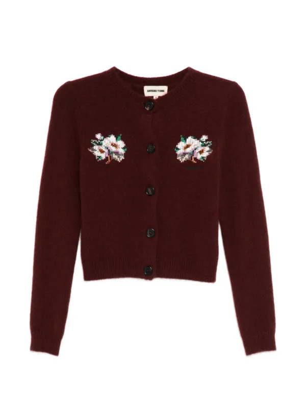 Shushu/Tong Bead-embellished Cardigan in Red