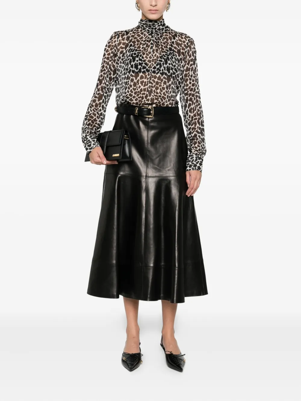 Caliban animal-print blouse - Zwart