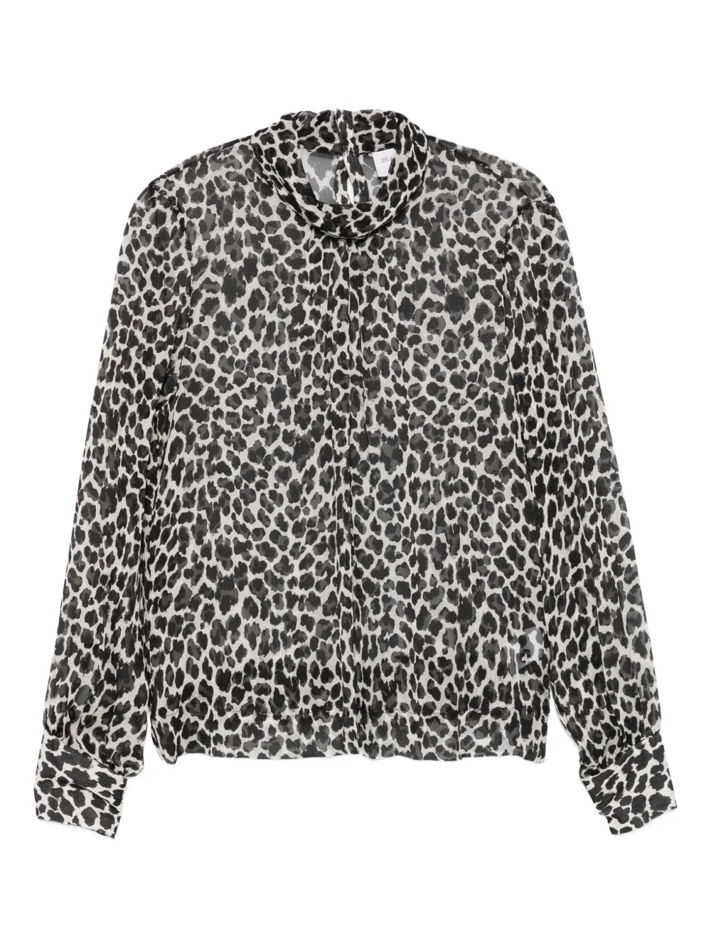 Caliban animal-print blouse | Black | Image 1