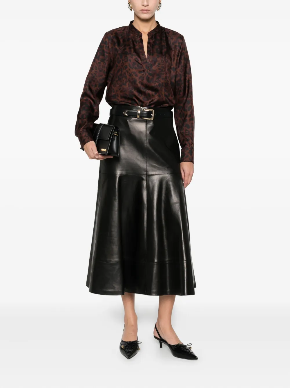 Caliban animal-print blouse - Bruin