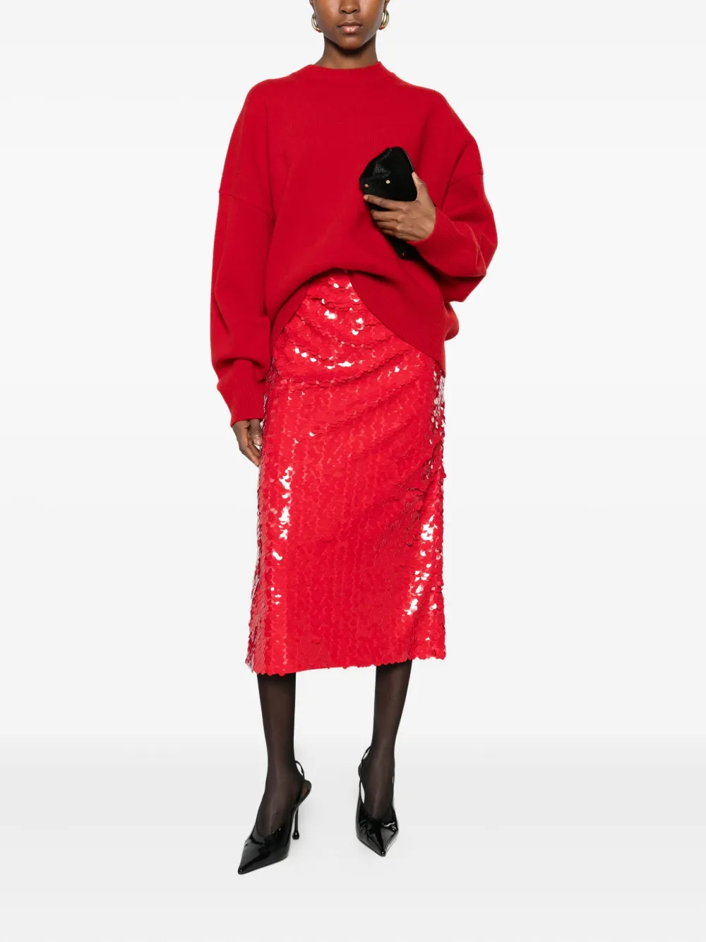 Isabelle Blanche sequinned skirt - Rood