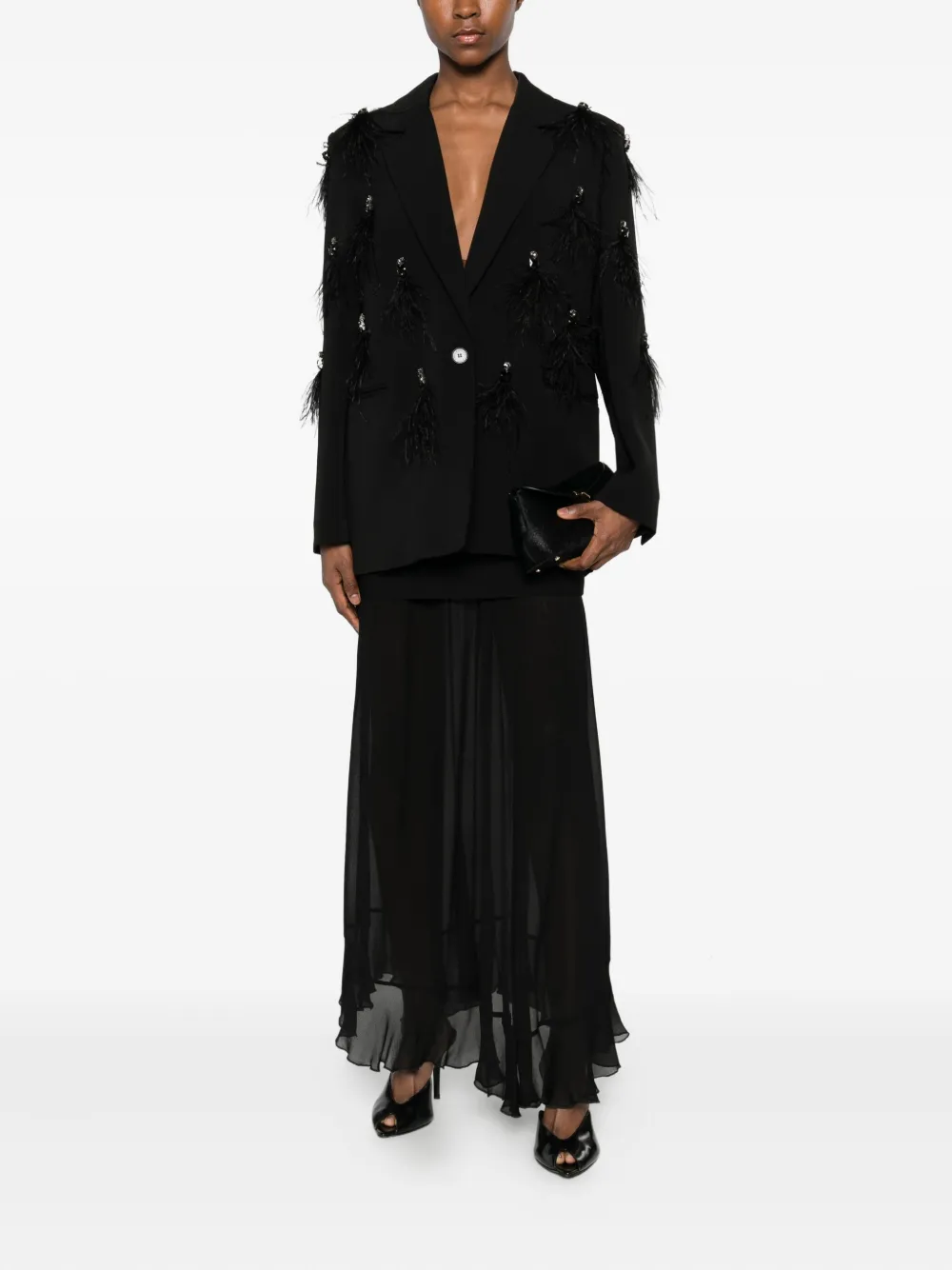 Isabelle Blanche layered skirt - Zwart