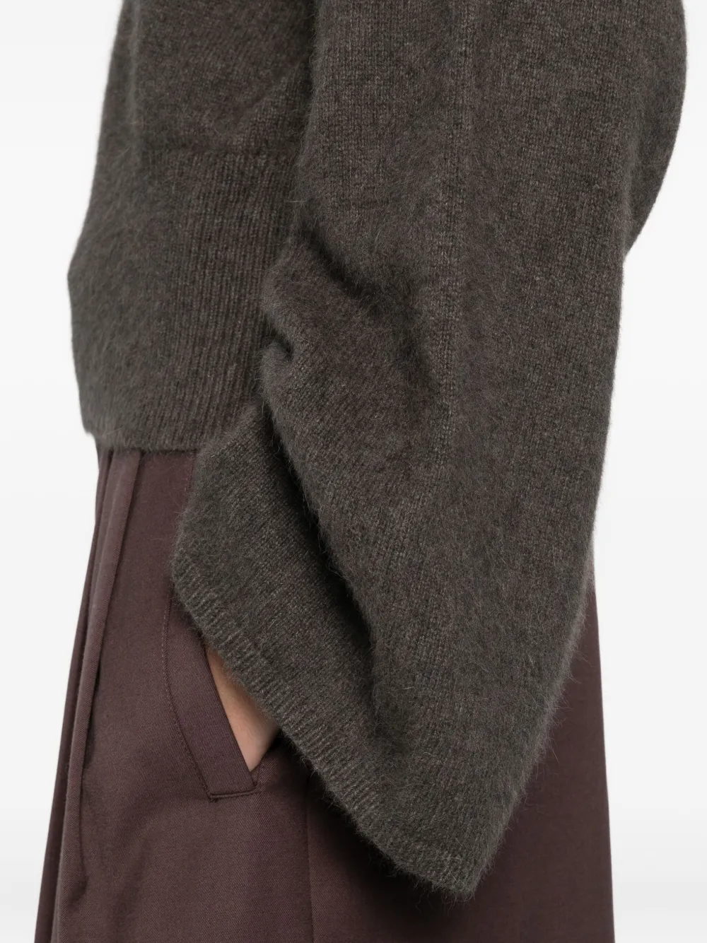 Isabelle Blanche Flared-sleeve Sweater In Brown
