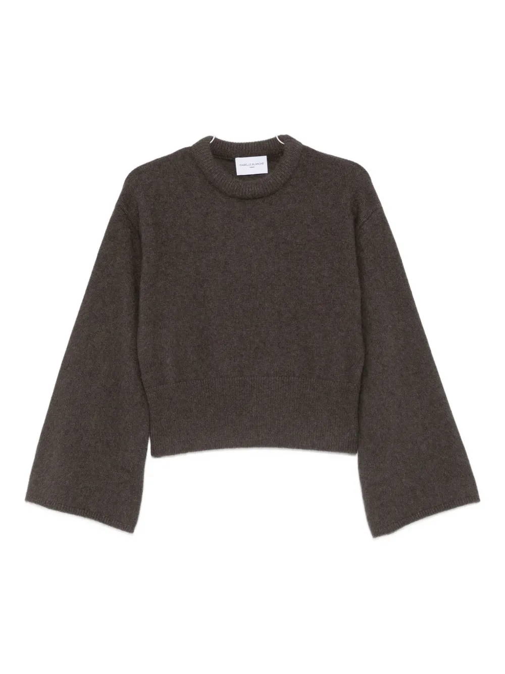 Isabelle Blanche Flared-sleeve Sweater In Brown