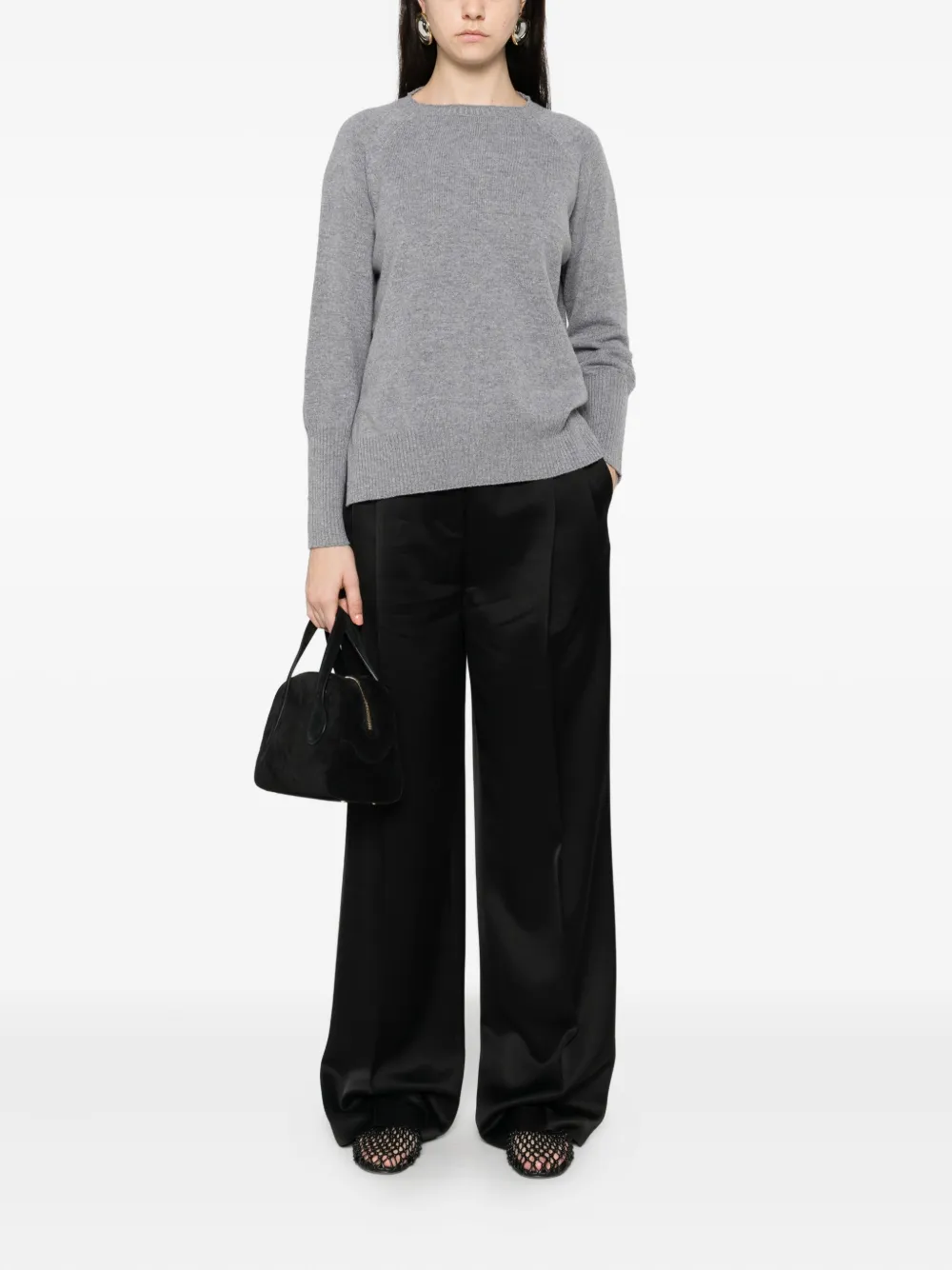 Base Wool Crewneck Sweater In Gray